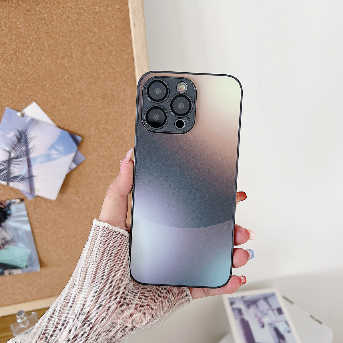 IPhone15 phone case gradient color matte suitable for Apple 14pro with lens film 13 anti drop protective cover