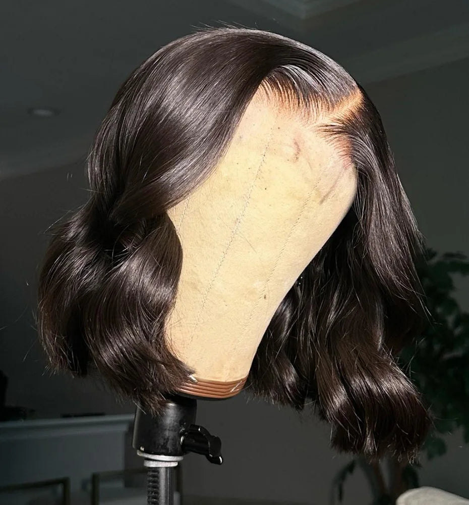 Human Hair Lace Frontal Wig Short Bob Raw Vietnamese Quality Styled Half 13x4 Lacefront Closure Wig Human Hair Wig 10 12 14 inch