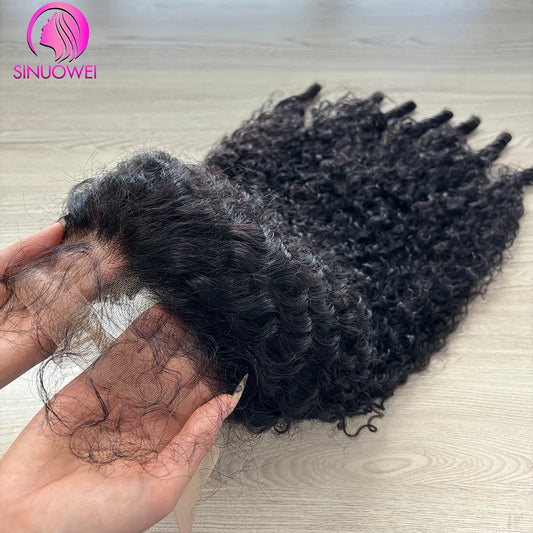 Burmese Curly Human Hair Wig 12A Brazilian Hair 13X4 Lace Front Wig Vietnamese Raw Human Hair 180% Density Transparent Lace Wig