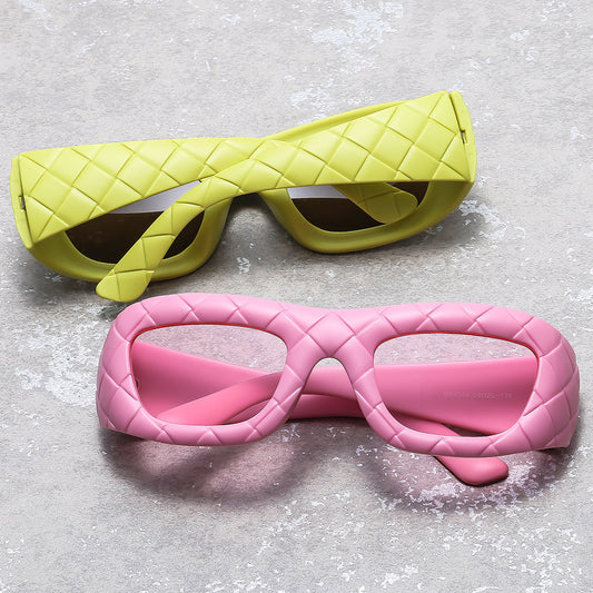 Weaving design frame, personalized fashion sunglasses, men's and women's high-end sense, European and American ins trend sun protection sunglasses