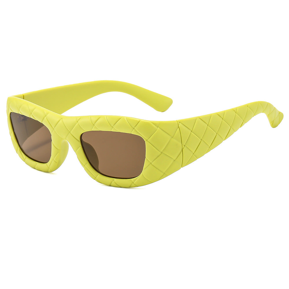 Weaving design frame, personalized fashion sunglasses, men's and women's high-end sense, European and American ins trend sun protection sunglasses