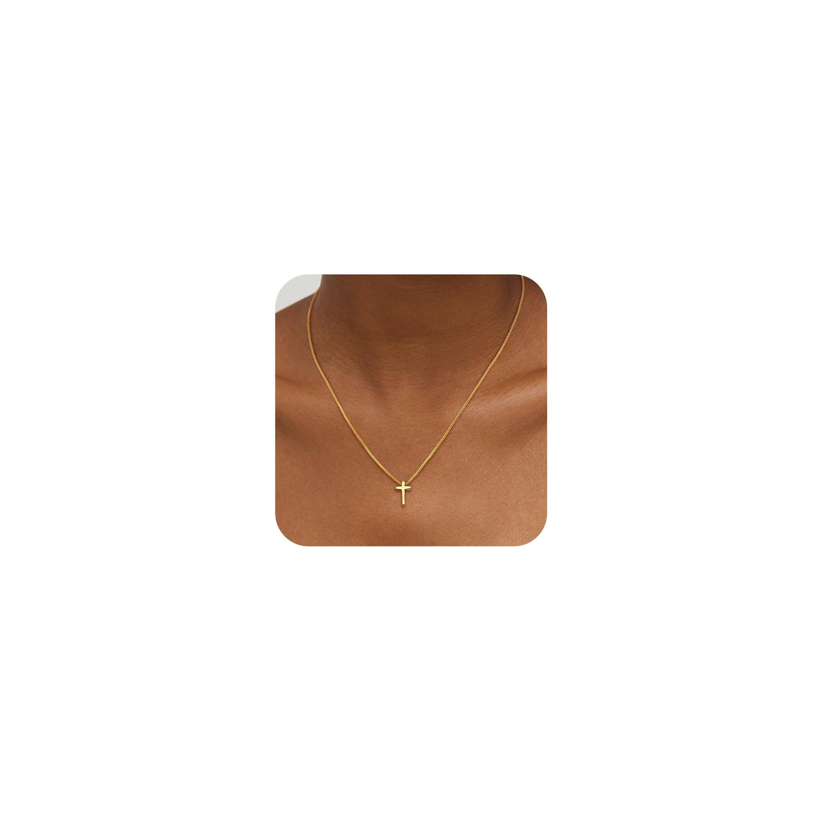 Cross Layered Necklaces for Women - 14K Gold/Sterling Silver Plated Cross Pendant Simple Satellite Chain Dainty Small Choker Sideways Necklace Jewelry Trendy Gift