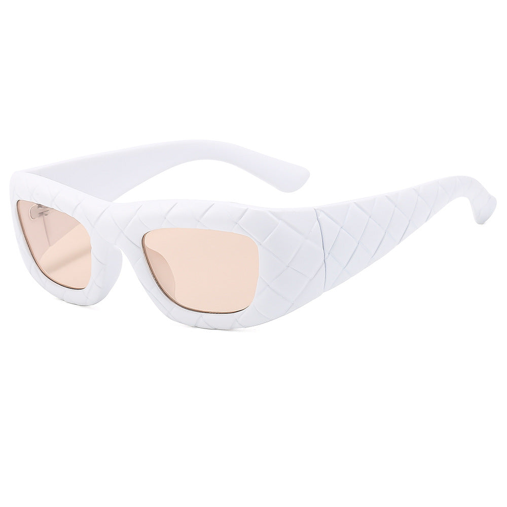 Weaving design frame, personalized fashion sunglasses, men's and women's high-end sense, European and American ins trend sun protection sunglasses