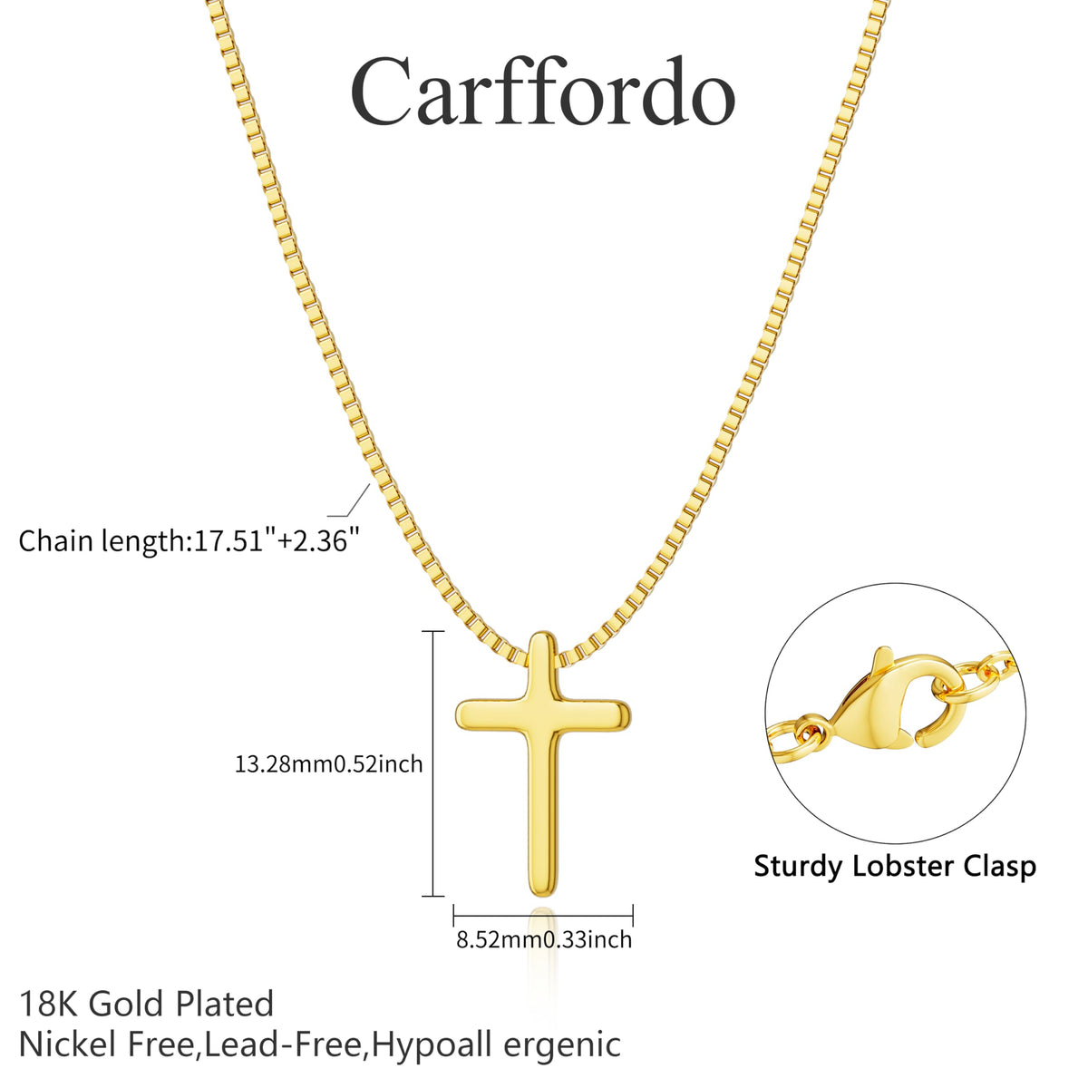 Cross Layered Necklaces for Women - 14K Gold/Sterling Silver Plated Cross Pendant Simple Satellite Chain Dainty Small Choker Sideways Necklace Jewelry Trendy Gift