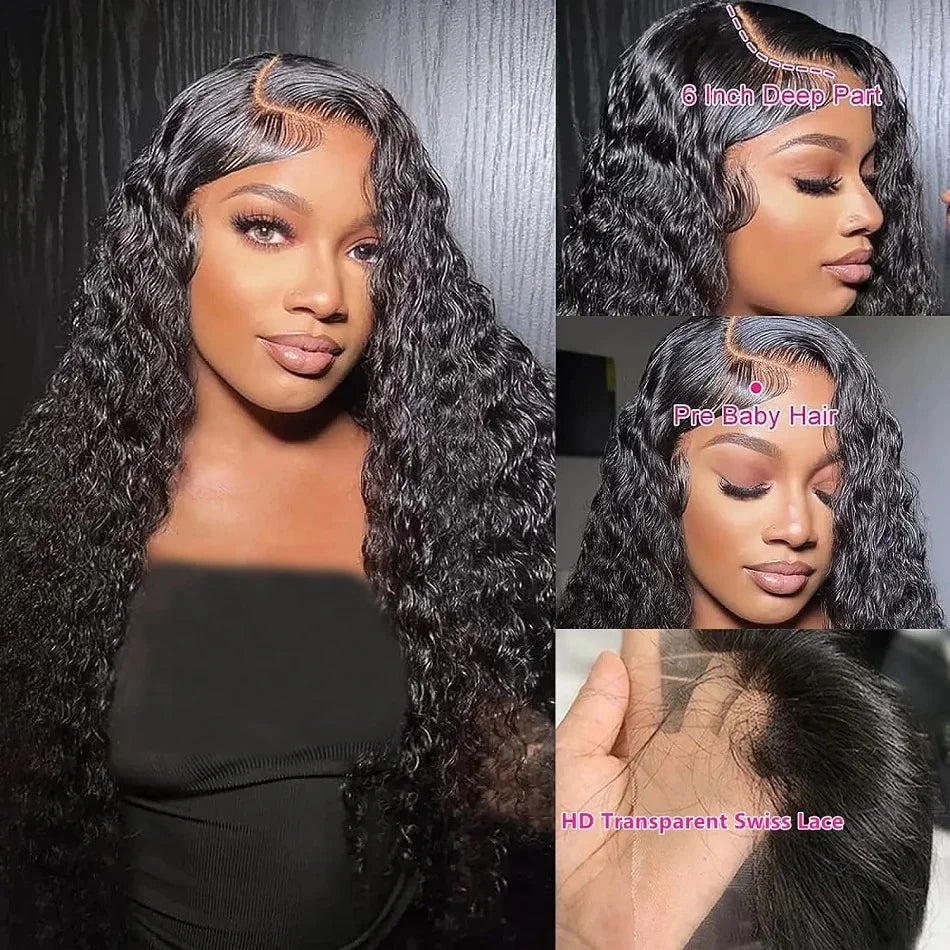 30 40 Inch Curly Human Hair Wig 13x6 Hd Lace Frontal Wig 13x4 Deep Wave Frontal Wig Water Wave Lace Front Wigs For Black Women