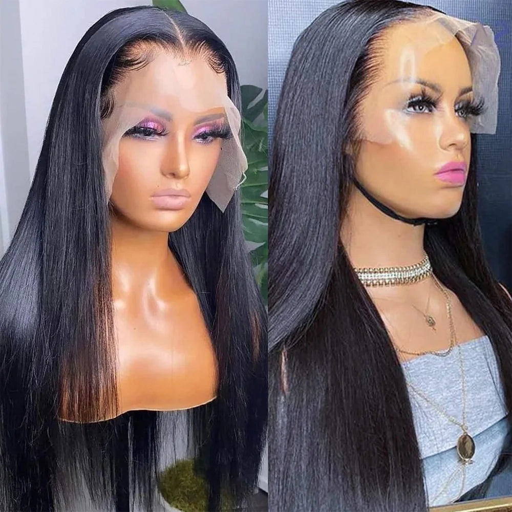 Human Hair Wig 13x4 Lace Front Wigs Human Hair 32 Inch Straight Human Hair Wig with Baby Hair 200% Density HD Lace Front Wigs