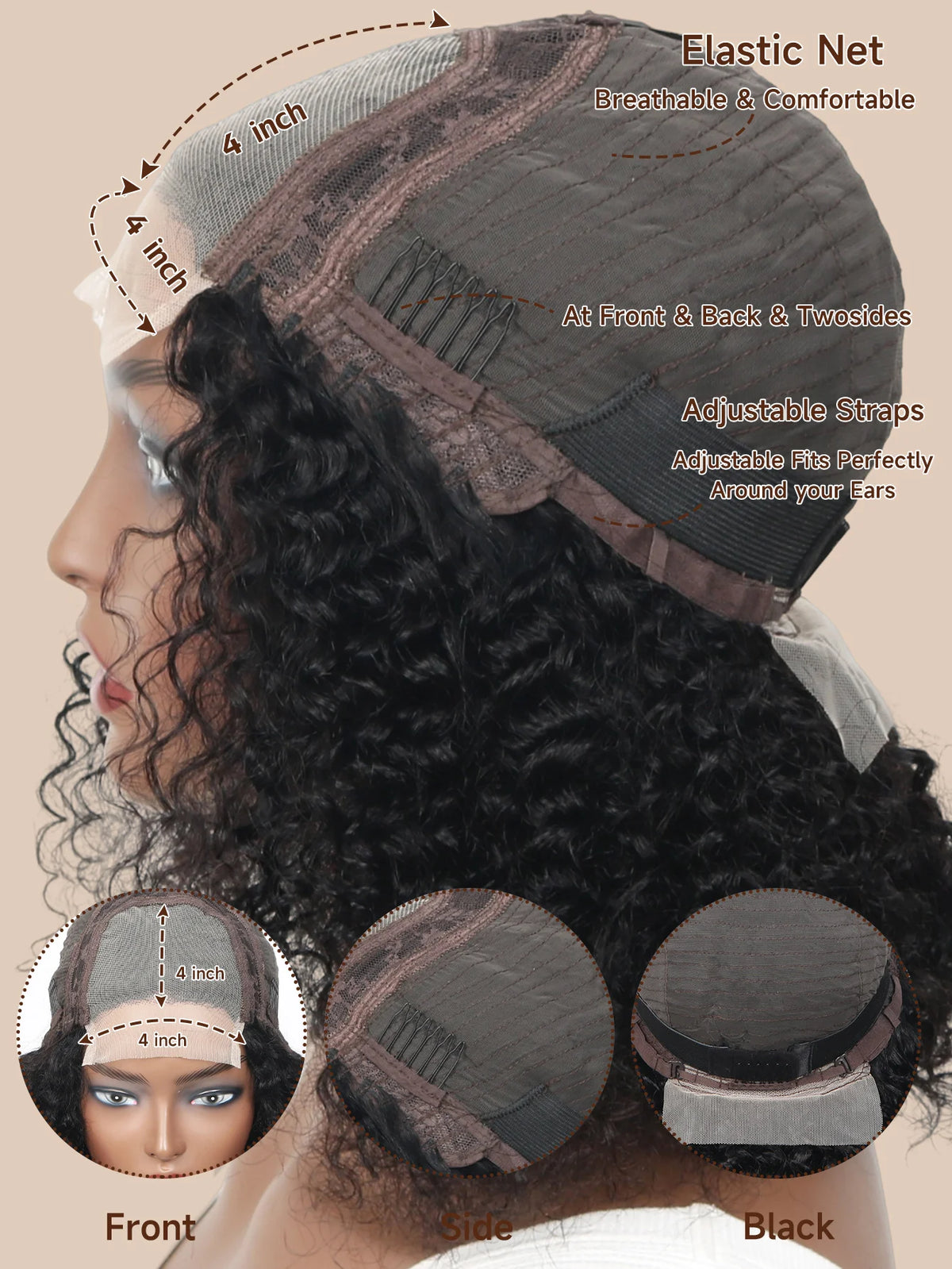 Short Curly Human Hair Bob Wig Water Lace Front Human Hair Wigs ForWomen PrePlucked Brazilian Glueless 13x4 Lace Wig Unikyhair