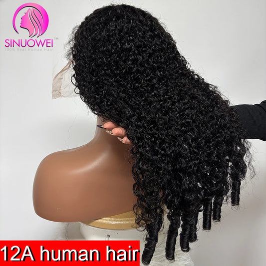 Burmese Curly Human Hair Wig 12A Brazilian Hair 13X4 Lace Front Wig Vietnamese Raw Human Hair 180% Density Transparent Lace Wig