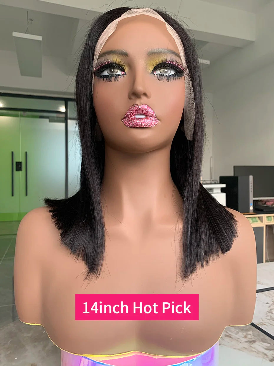 Human Hair Lace Frontal Wig Short Bob Raw Vietnamese Quality Styled Half 13x4 Lacefront Closure Wig Human Hair Wig 10 12 14 inch
