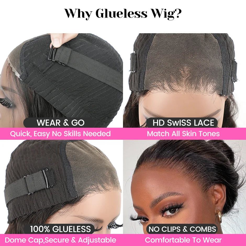 Wear And Go Glueless Wig Kinky Curly Human Hair Wigs 30 32 Inch 13x4 HD Lace Frontal Wigs Pre Plucked Pre Cut Human Hair Wigs