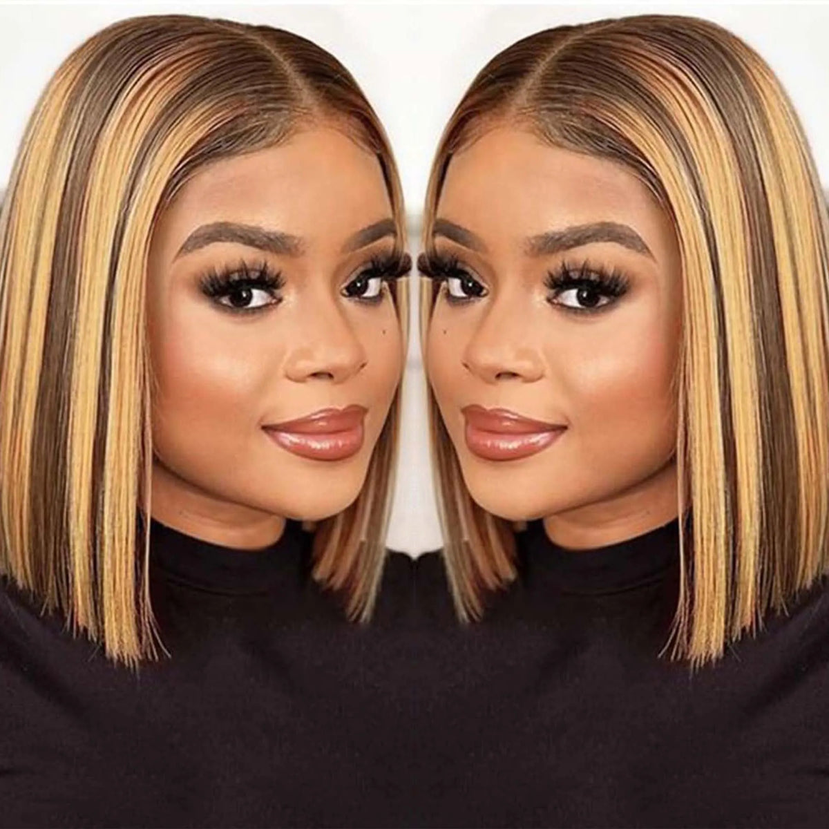 100% Human Hair Wigs 13x4 Lace Human Hair Lace Frontal Wig Ready Wear Bob Wigs 220Density For Black Women 4/27 Color Gold