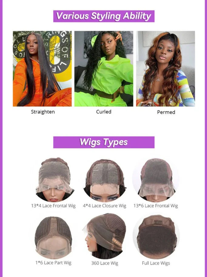 Human Hair Wig 13x4 Lace Front Wigs Human Hair 32 Inch Straight Human Hair Wig with Baby Hair 200% Density HD Lace Front Wigs