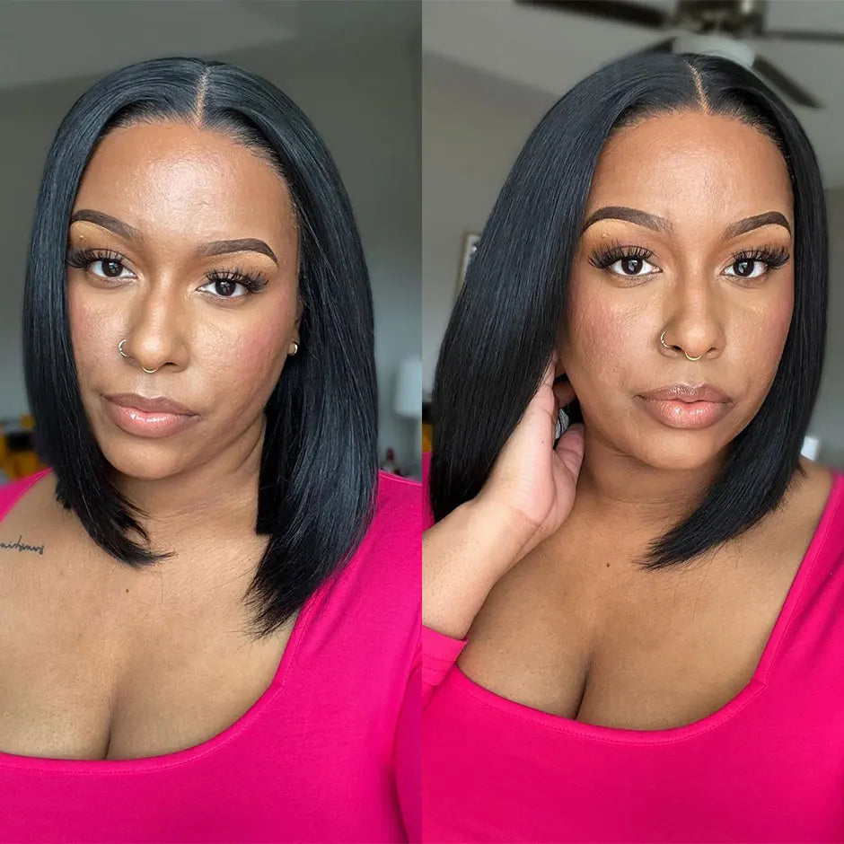 Wear Go Bob Wigs For Women Human Hair 180% Straight Glueless Wig Ready To Go Human Hair Wig Pre Cut Preplucked Lace Air Wig Sale