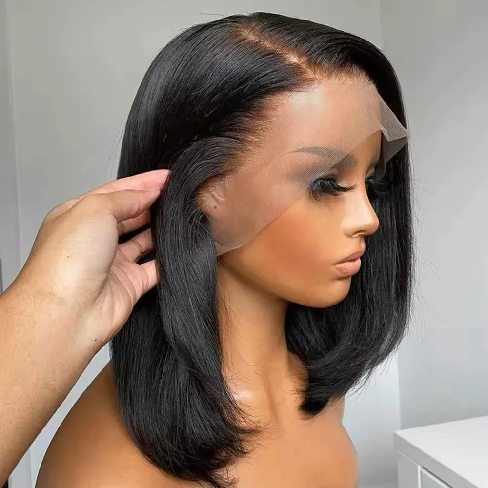 Human Hair Lace Frontal Wig Short Bob Raw Vietnamese Quality Styled Half 13x4 Lacefront Closure Wig Human Hair Wig 10 12 14 inch