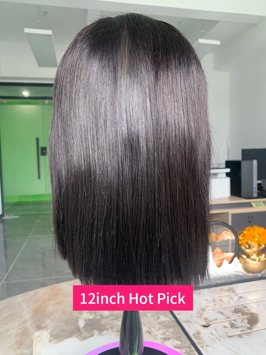 Human Hair Lace Frontal Wig Short Bob Raw Vietnamese Quality Styled Half 13x4 Lacefront Closure Wig Human Hair Wig 10 12 14 inch
