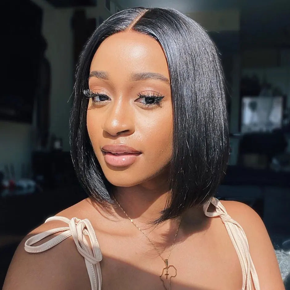 Wear Go Bob Wigs For Women Human Hair 180% Straight Glueless Wig Ready To Go Human Hair Wig Pre Cut Preplucked Lace Air Wig Sale