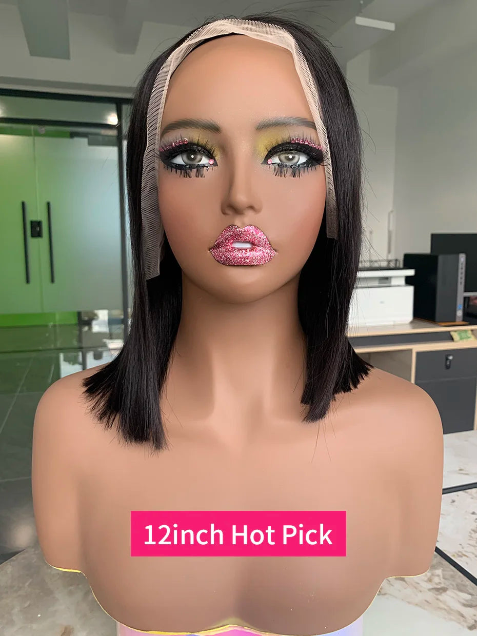 Human Hair Lace Frontal Wig Short Bob Raw Vietnamese Quality Styled Half 13x4 Lacefront Closure Wig Human Hair Wig 10 12 14 inch