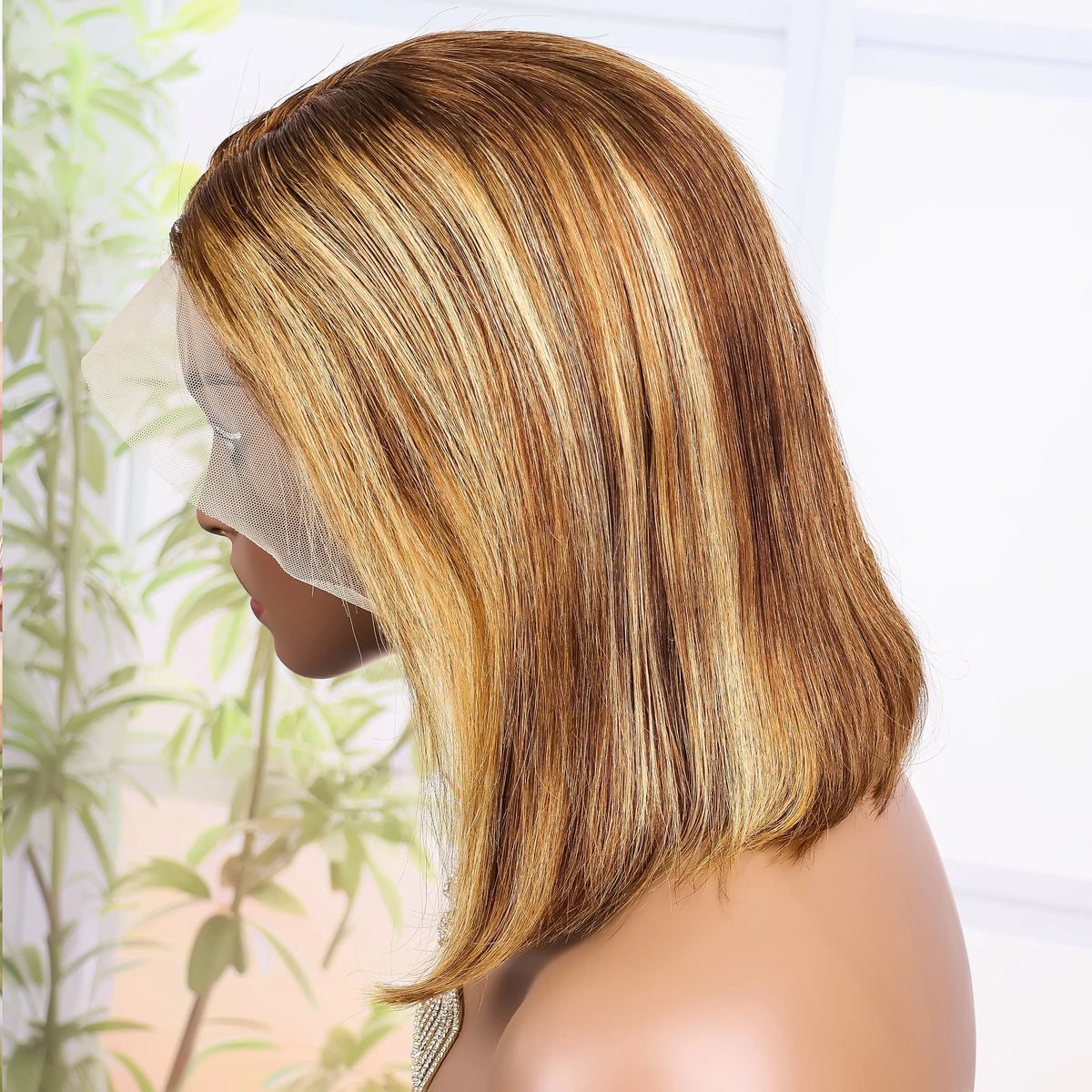 100% Human Hair Wigs 13x4 Lace Human Hair Lace Frontal Wig Ready Wear Bob Wigs 220Density For Black Women 4/27 Color Gold