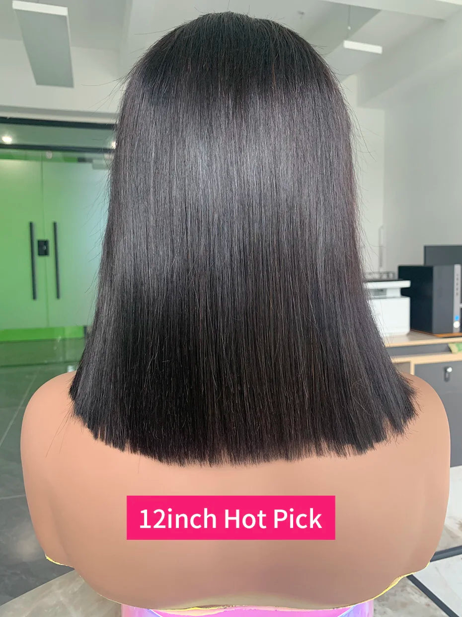 Human Hair Lace Frontal Wig Short Bob Raw Vietnamese Quality Styled Half 13x4 Lacefront Closure Wig Human Hair Wig 10 12 14 inch