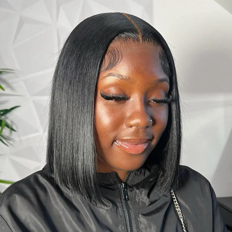 Human Hair Lace Frontal Wig Short Bob Raw Vietnamese Quality Styled Half 13x4 Lacefront Closure Wig Human Hair Wig 10 12 14 inch