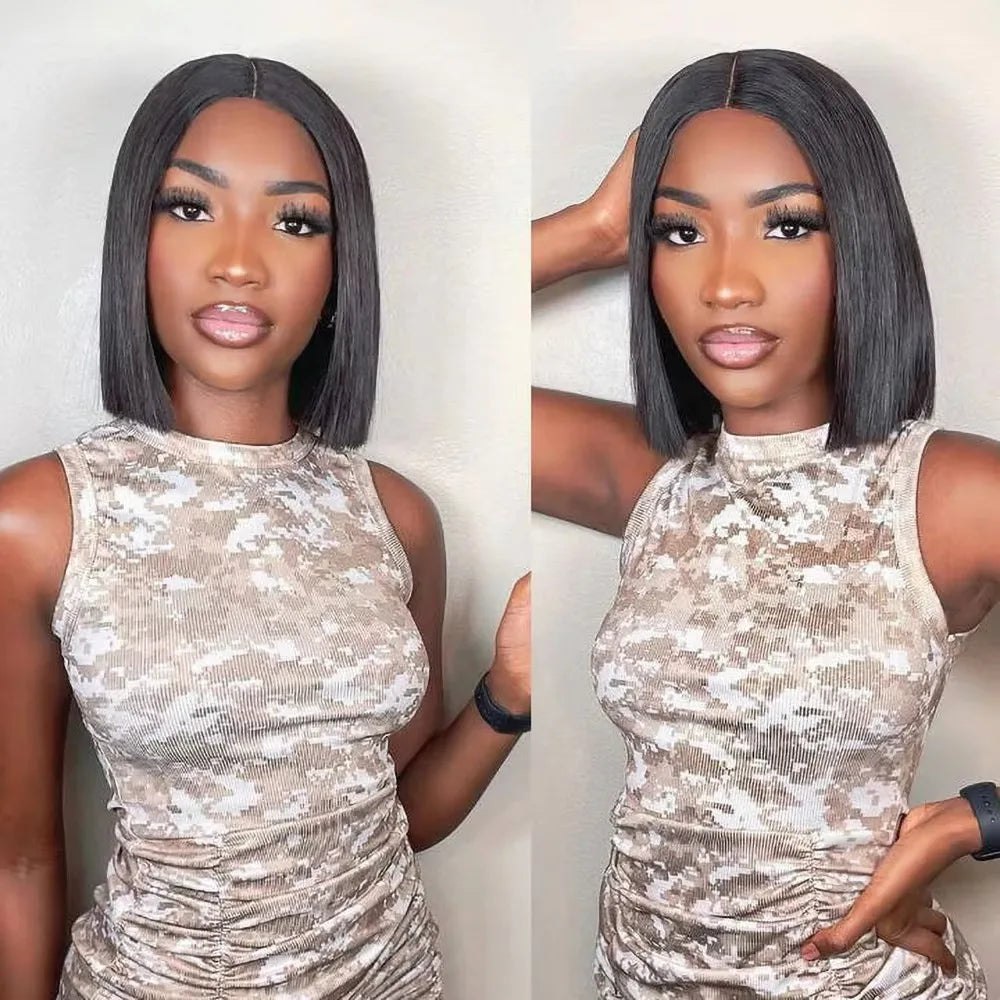 Human Hair Lace Frontal Wig Short Bob Raw Vietnamese Quality Styled Half 13x4 Lacefront Closure Wig Human Hair Wig 10 12 14 inch