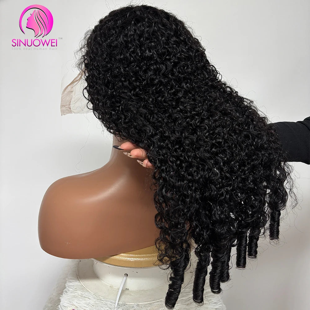 Burmese Curly Human Hair Wig 12A Brazilian Hair 13X4 Lace Front Wig Vietnamese Raw Human Hair 180% Density Transparent Lace Wig