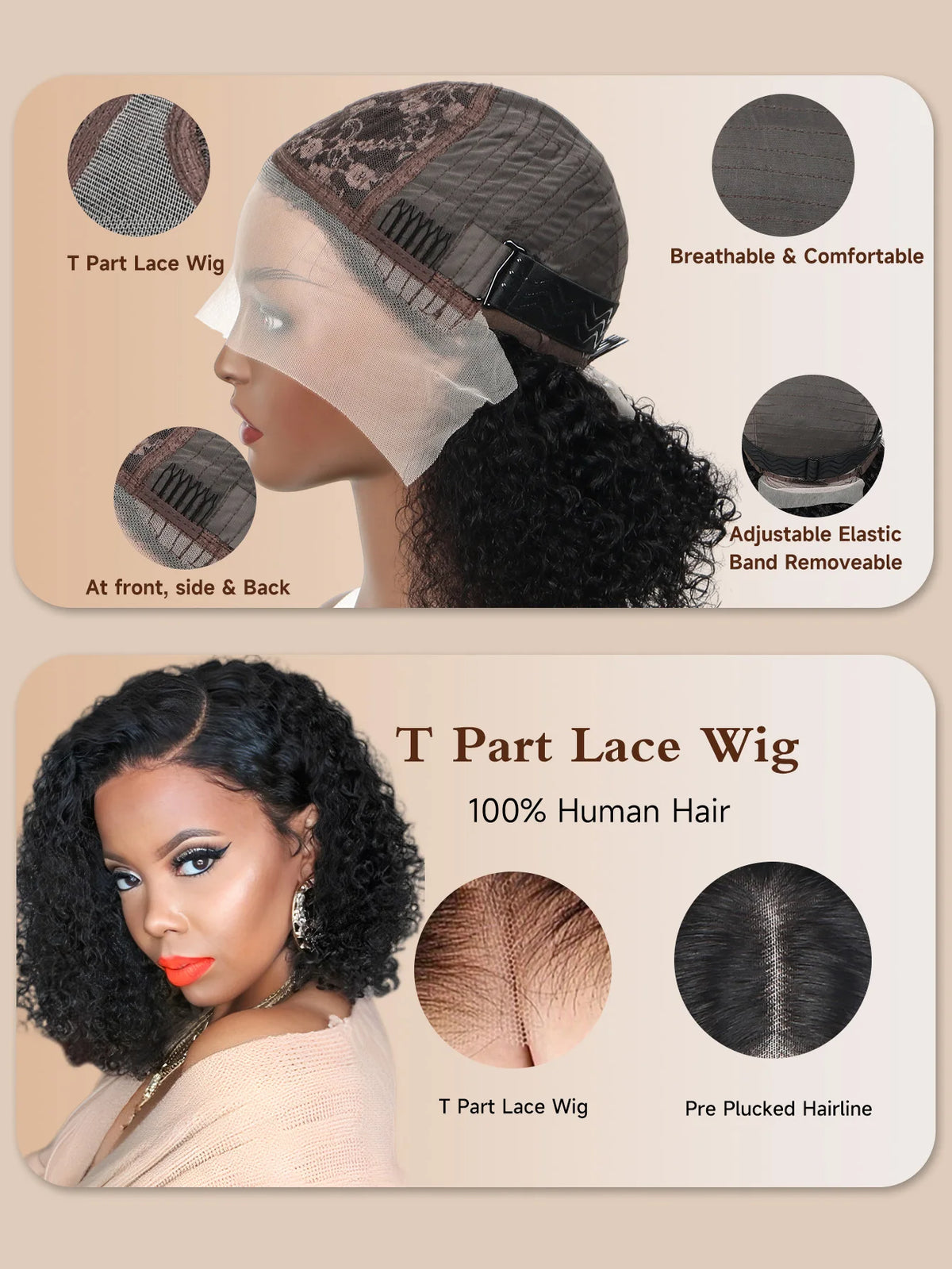 Short Curly Human Hair Bob Wig Water Lace Front Human Hair Wigs ForWomen PrePlucked Brazilian Glueless 13x4 Lace Wig Unikyhair