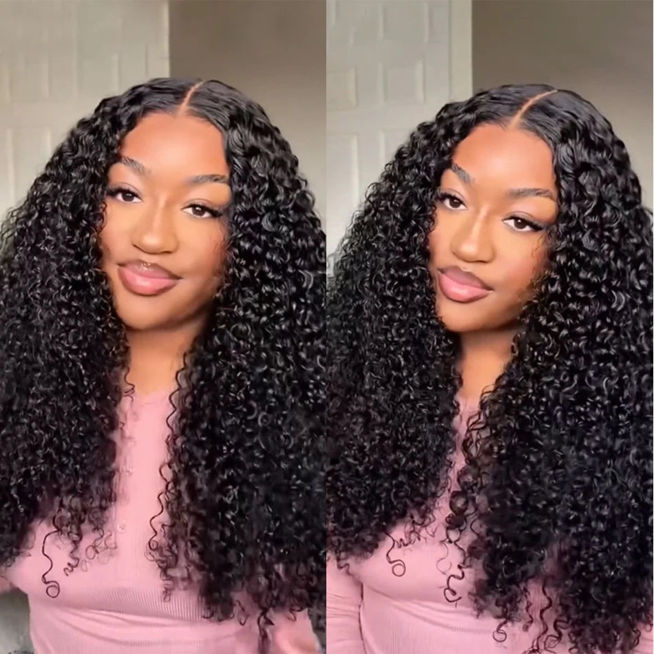 Wear And Go Glueless Wig Kinky Curly Human Hair Wigs 30 32 Inch 13x4 HD Lace Frontal Wigs Pre Plucked Pre Cut Human Hair Wigs