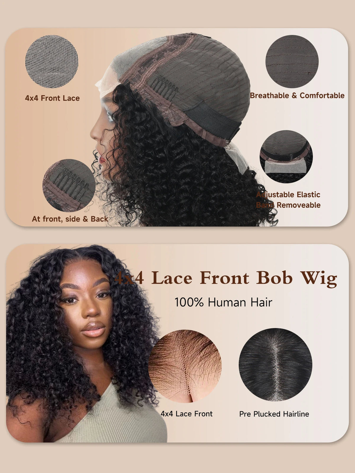 Short Curly Human Hair Bob Wig Water Lace Front Human Hair Wigs ForWomen PrePlucked Brazilian Glueless 13x4 Lace Wig Unikyhair