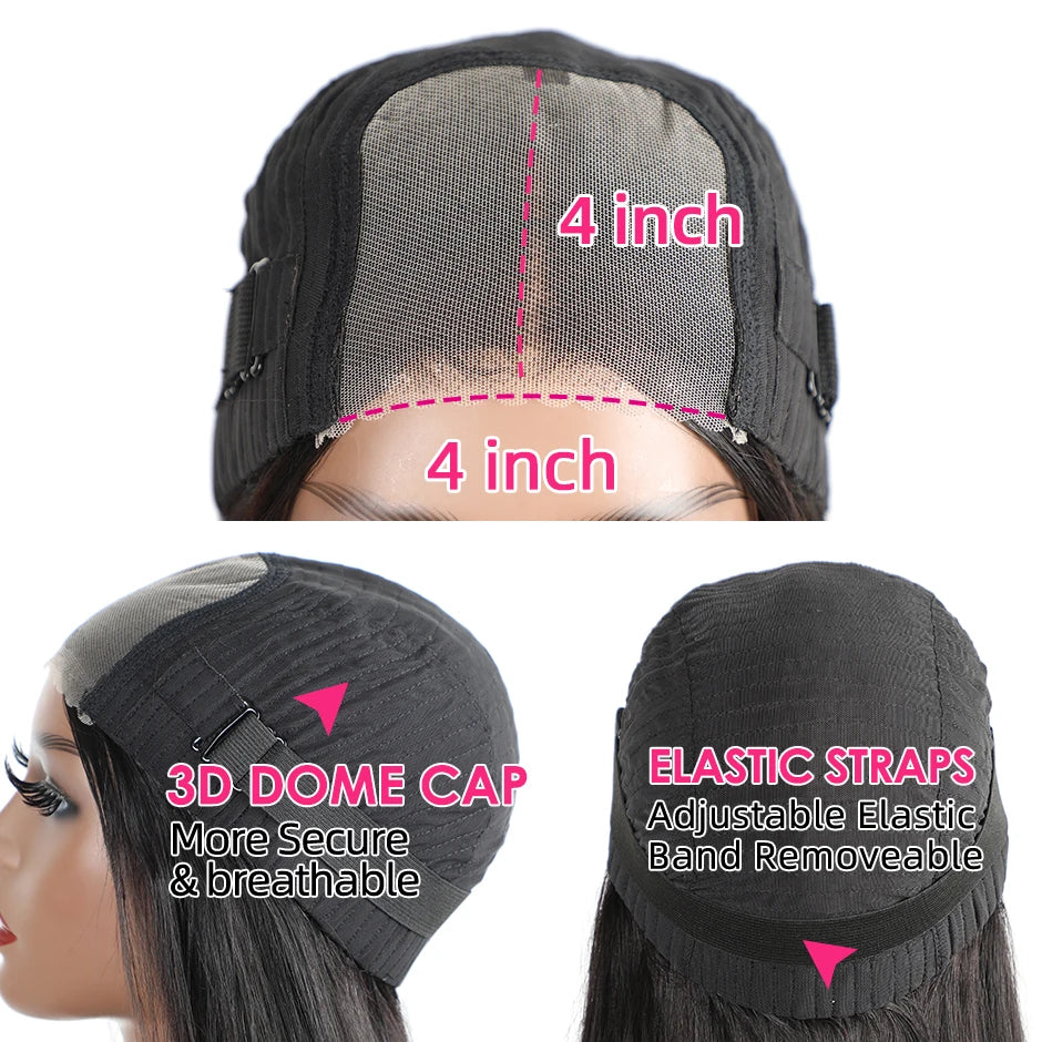 Wear Go Bob Wigs For Women Human Hair 180% Straight Glueless Wig Ready To Go Human Hair Wig Pre Cut Preplucked Lace Air Wig Sale