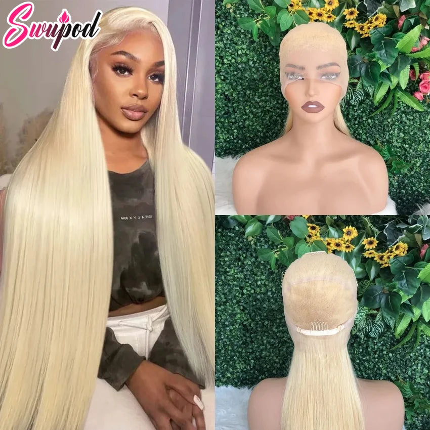 Full Wig 100% Human Hair 250 Density 613 Blonde Preplucked Straight Full Human Hair Wig Real Glueless Hd Lace Frontwig