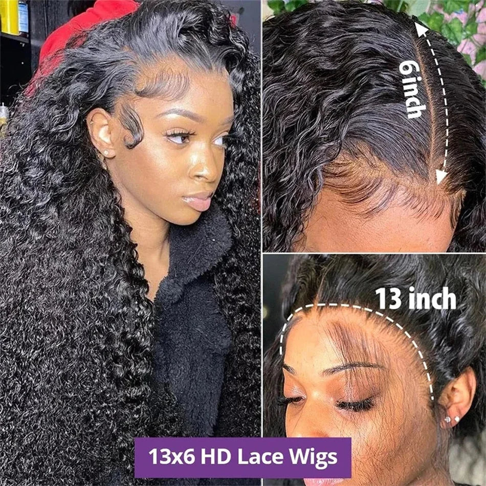 30 40 Inch Curly Human Hair Wig 13x6 Hd Lace Frontal Wig 13x4 Deep Wave Frontal Wig Water Wave Lace Front Wigs For Black Women
